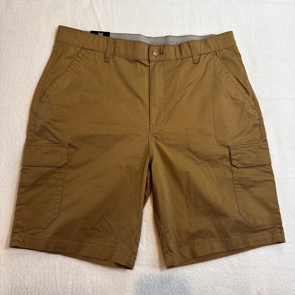 Denali Men Boardwalk Cargo Shorts Brown Size 38 Stretch Cotton 10 Inseam D470225